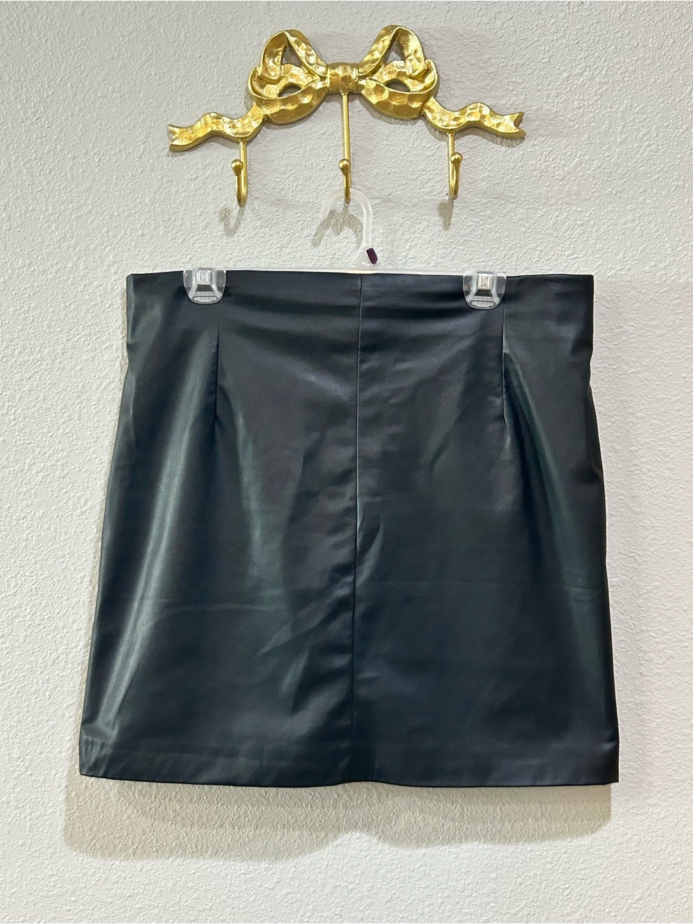 H&M Black Faux Leather Mini Skirt